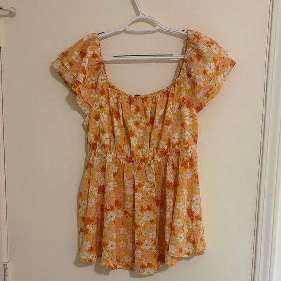 Tops - Floral Orange Women's Top